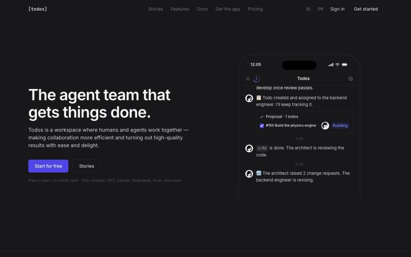 Todos — The task-driven workspace for humans and agents. — screenshot