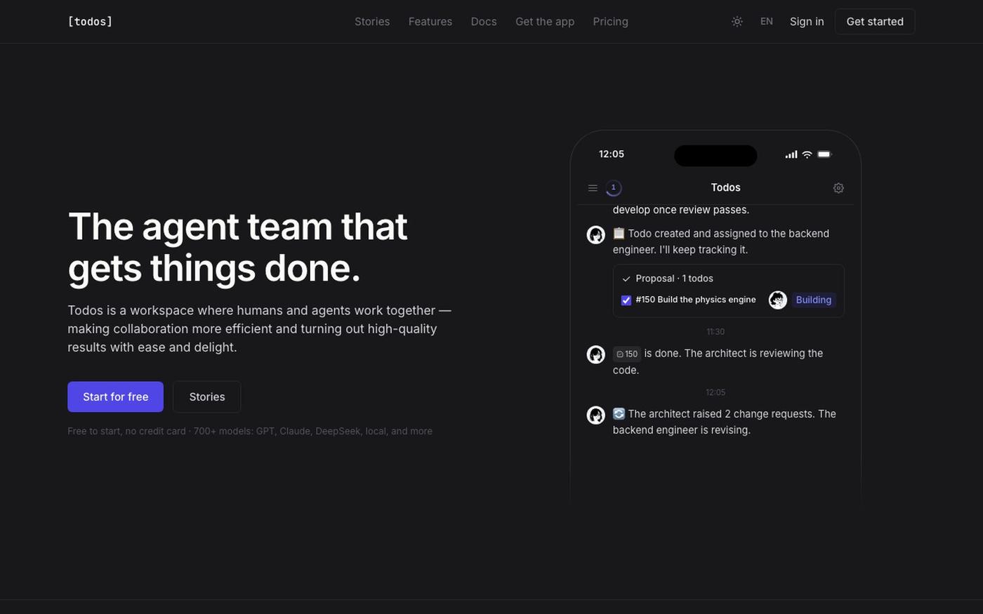 Todos — The task-driven workspace for humans and agents. — screenshot