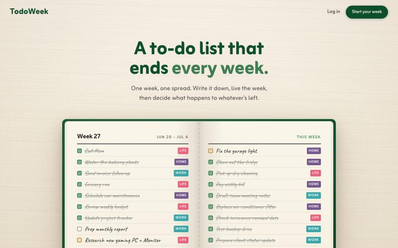 TodoWeek — screenshot