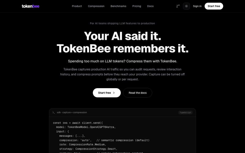 TokenBee — Your AI said it. TokenBee remembers it. — screenshot