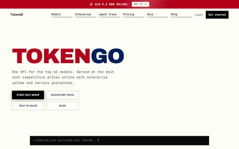 Self-operated inference at the market floor on TokenGO — screenshot