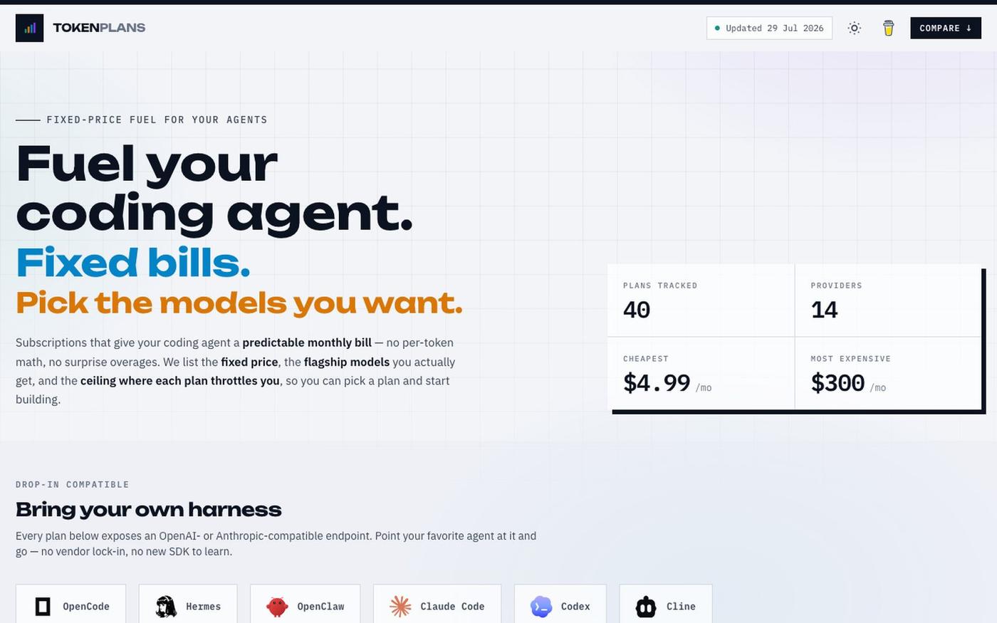 TokenPlans — Compare AI Coding Subscriptions — screenshot