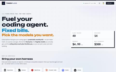 TokenPlans — Compare AI Coding Subscriptions — screenshot
