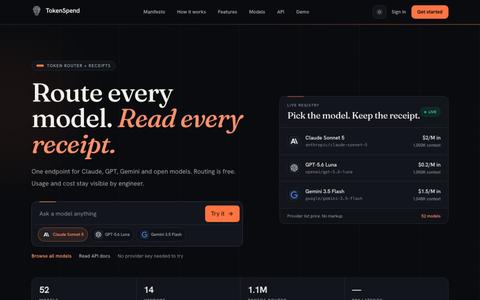 TokenSpend — screenshot