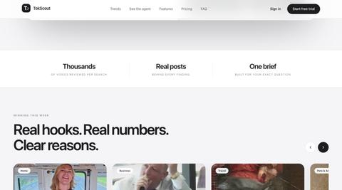 TokScout — Live TikTok trend research — screenshot