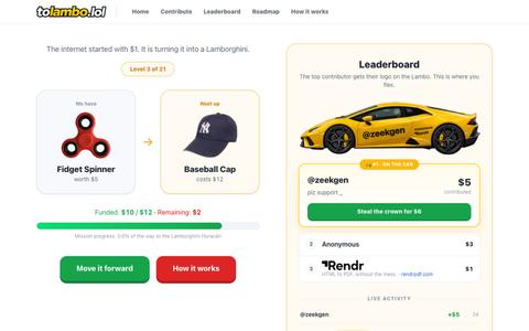 Dolar to Huracan — screenshot