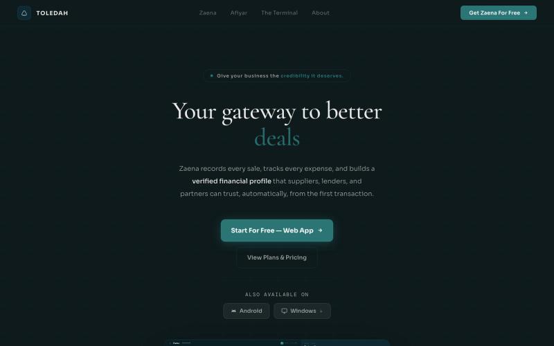 Zaena — Your Business, Provable. — screenshot