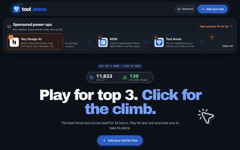 Tool Arena — Play Your Tool Into the Top 3 — screenshot