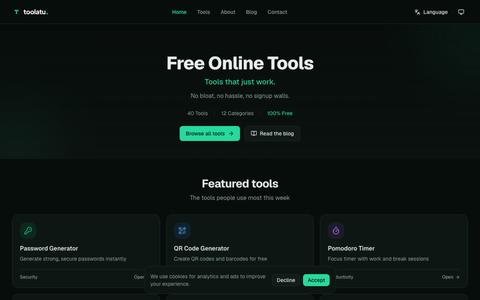 Toolatu — Free Online Tools — screenshot
