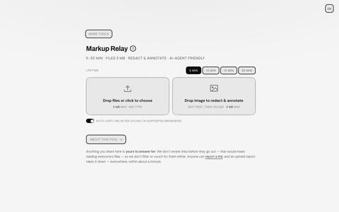 Markup Relay — Redact, Annotate & Share Files via Short-Lived Links — screenshot
