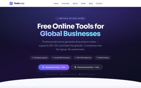 ToolsLoop — Free Business Tools for Freelancers Worldwide — screenshot