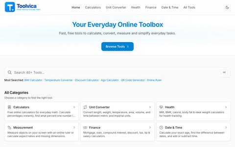 Toolvica — Your Everyday Online Toolbox — screenshot