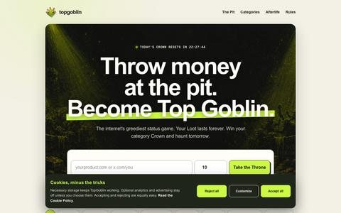 TopGoblin — The internet's greediest website leaderboard — screenshot