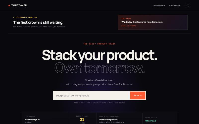 TopTower — Stack your product to #1 — screenshot