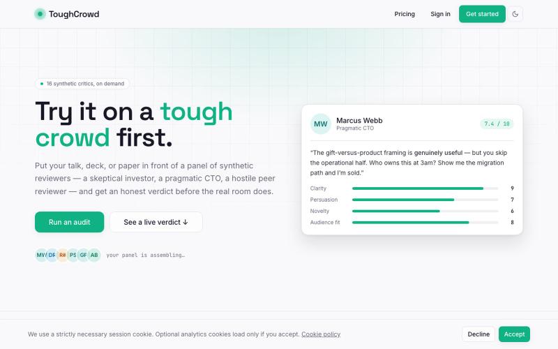 ToughCrowd — try it on a tough crowd first — screenshot