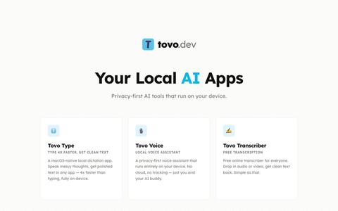Tovo — Your Local AI Apps — screenshot