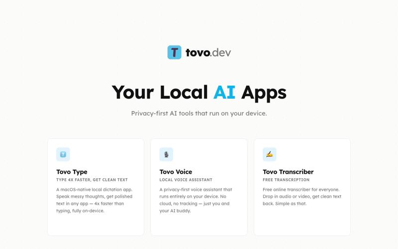 Tovo — Your Local AI Apps — screenshot