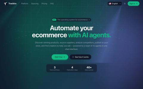 Trackira — AI Agents for Ecommerce Product Research & Shopify — screenshot