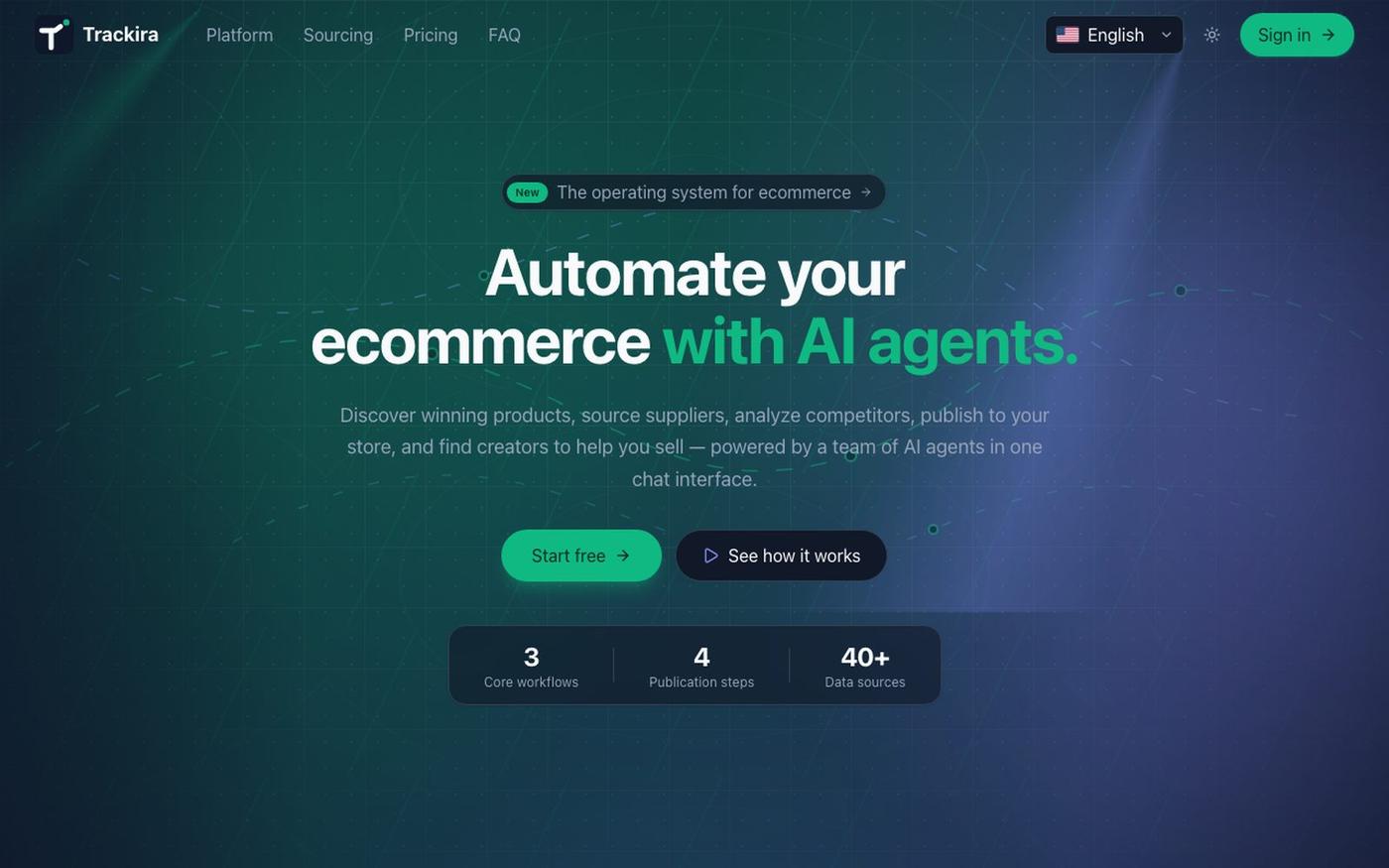 Trackira — AI Agents for Ecommerce Product Research & Shopify — screenshot