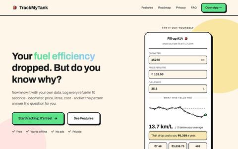 TrackMyTank - Know Where Your Fuel Money Goes — screenshot