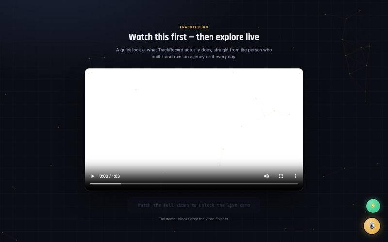 TrackRecord — Agency Performance Track — screenshot