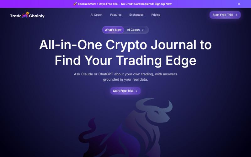 Crypto Trading Journal for Binance, Bybit, Coinbase & More — screenshot