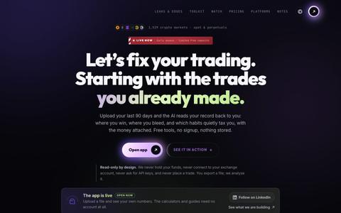 Crypto trading journal, AI trade analysis | Traders Zone — screenshot