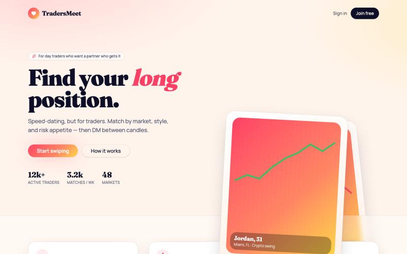 TradersMeet — Speed dating for day traders — screenshot