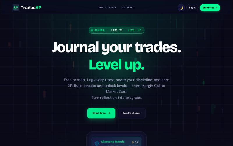 TradesXP — Journal Your Trades. Level Up. — screenshot