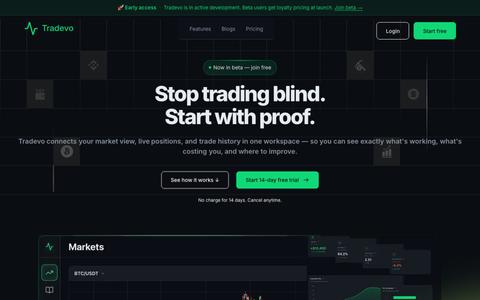Tradevo — Stop trading blind. Start trading with proof. — screenshot