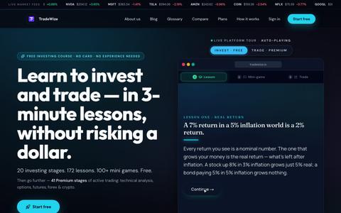 TradeWize | Learn to Invest & Trade in a Risk-Free Simulator — screenshot