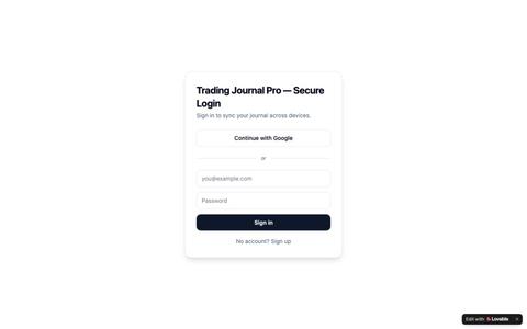 Trading Journal Pro — Cloud Synced Trade Log — screenshot