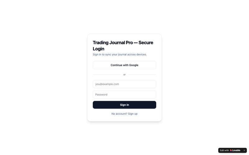 Trading Journal Pro — Cloud Synced Trade Log — screenshot
