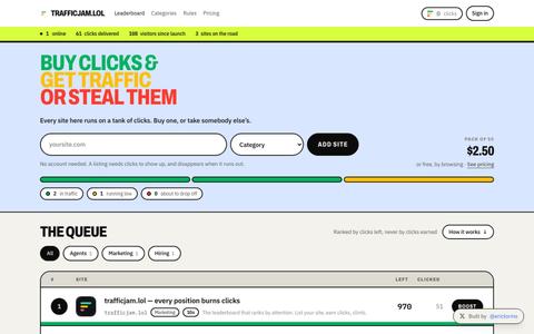 trafficjam.lol — every position burns clicks — screenshot