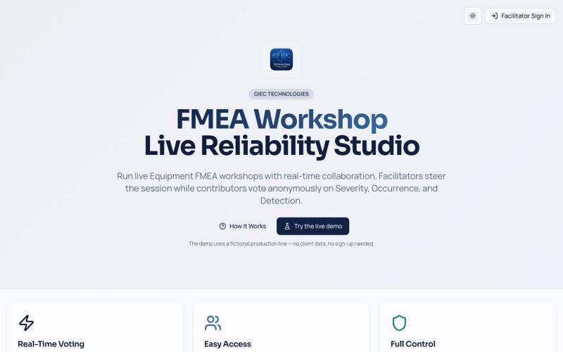 FMEA Workshop — screenshot