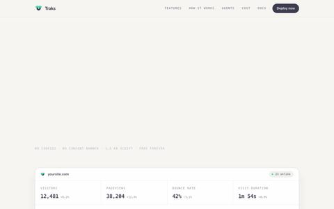 Traks: Privacy-friendly web analytics — screenshot