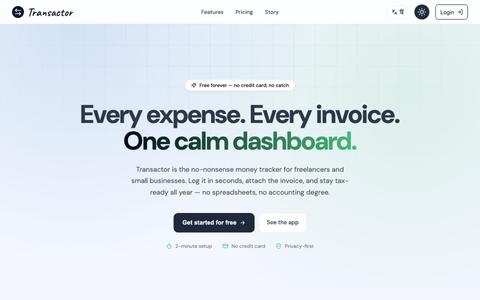Free Expense Tracker for Freelancers & Small Business | Transactor — screenshot