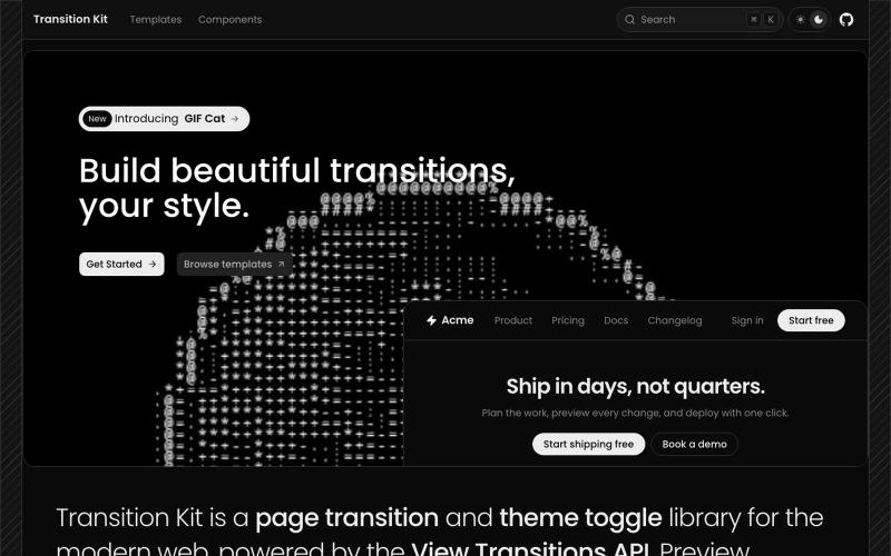 Transition Kit | Page/Theme Transition Templates — screenshot