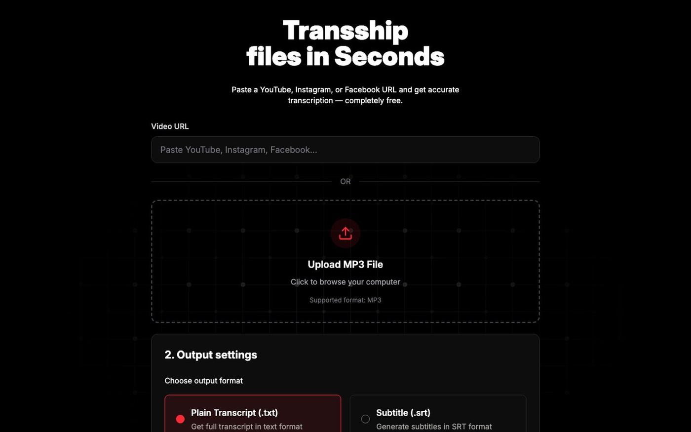 S7 Transcriber — screenshot