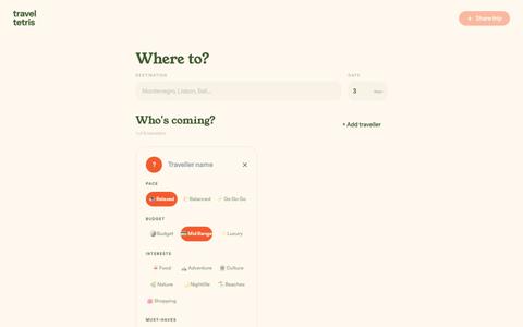 Travel Tetris — screenshot