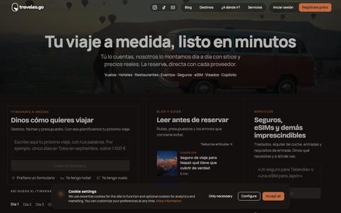 traveleo.go — Tu próximo viaje, planificado en minutos — screenshot