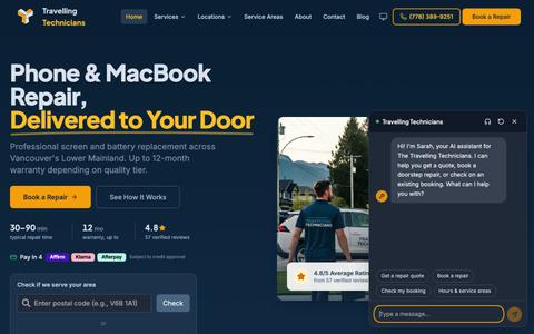 The Travelling Technicians | Mobile & Laptop Repair at Your Doorstep — screenshot