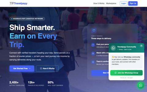 Travelpayy | Cheap P2P Shipping via Travelers — screenshot