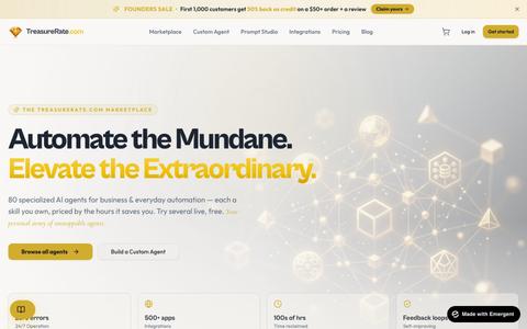TreasureRate.com — Automate the Mundane, Elevate the Extraordinary — screenshot