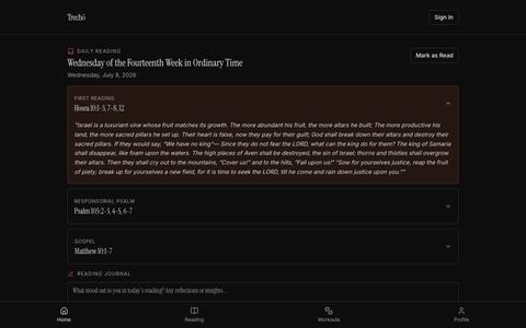 Trechō - Daily Bible Reading & Workout Tracker — screenshot