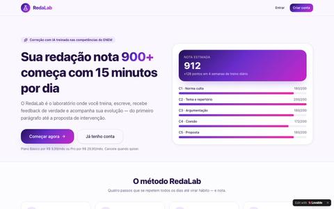 RedaLab — laboratório inteligente de redação para o ENEM — screenshot