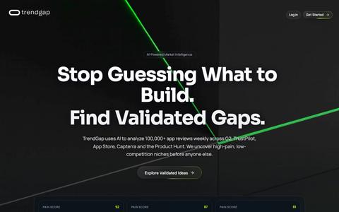 TrendGap Discover High-Pain SaaS Niches with AI — screenshot