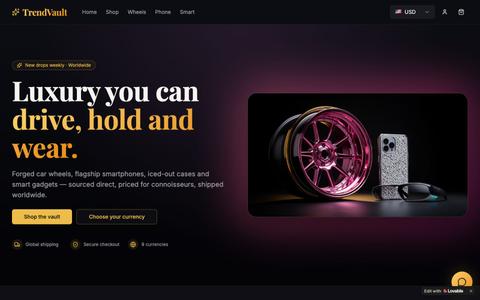 TrendVault — Luxury Wheels, Phones & Smart Tech — screenshot