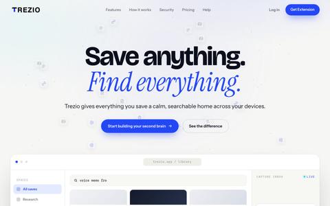 Trezio — AI Bookmark Manager, Notes & Encrypted Password Vault — screenshot