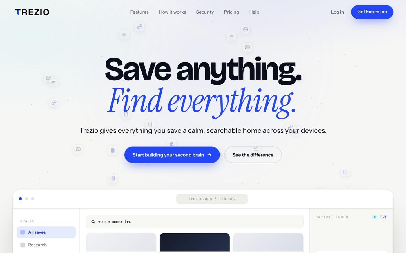 Trezio — AI Bookmark Manager, Notes & Encrypted Password Vault — screenshot